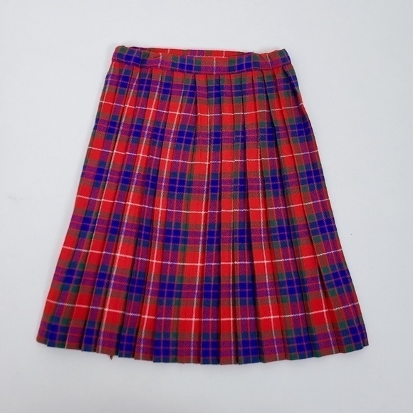 Free With Purchase - 80's bright tartan skirt knee length fluorescent plaid - Picture 8 of 12